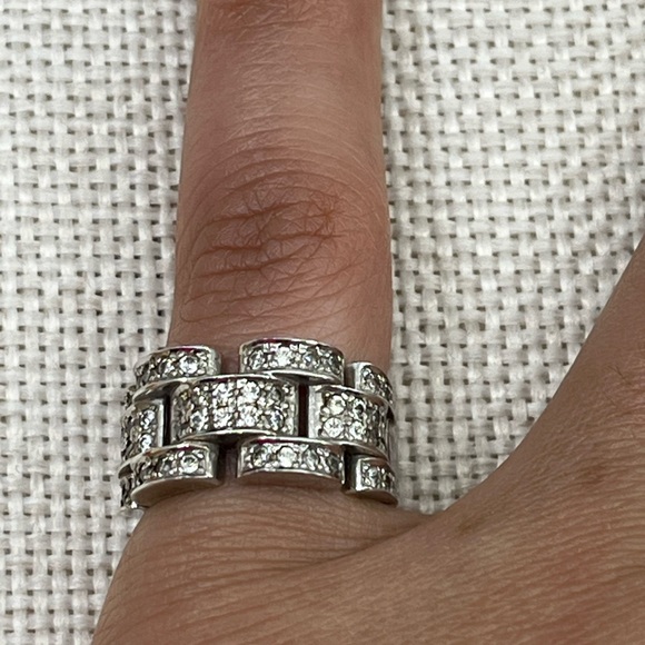 Bold Vintage 925 DQ CZ Statement Ring Size ~5.5 - Picture 4 of 15